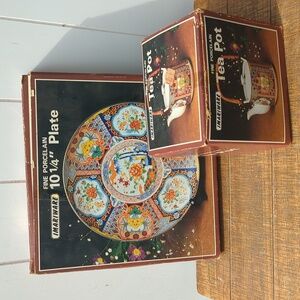 ⭐NIB Rare Find Vintage Imariware Fine Porcelain Plate and Teapot